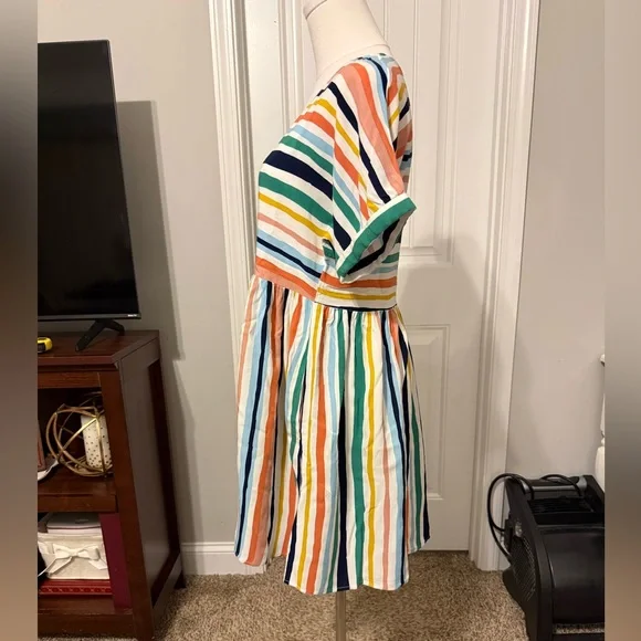 JODIFL Multicolor Striped V-Neck Dress - Picture 2 of 16